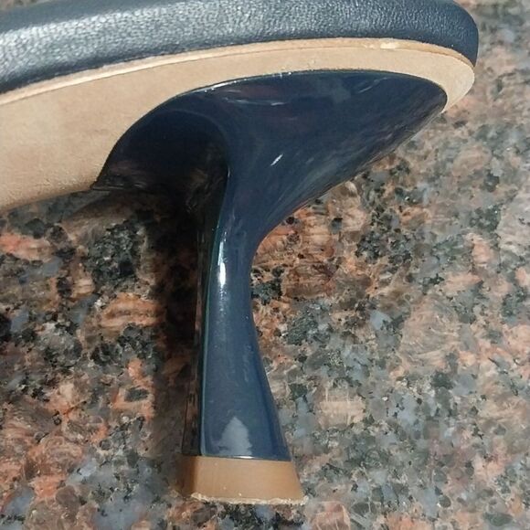 Kate Spade Navy Blue RAFIA Heeled "MALIBU" Slip On Mules ..EUC...SIZE 6.5 - Picture 6 of 6